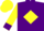 Silk - Purple, yellow diamond, purple cuffs on yellow sleeves, yellow cap