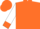 Silk - Orange, white emblem above horseshoe, orange cuffs on white sleeves, orange cap