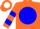 Silk - Orange, White ''p'' On Blue Ball, Blue Hoops On Sleeves