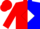 Silk - Red and blue diagonal halves, red 'ht' in white diamond