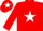 Silk - Red, White star back and front, Red sleeves, Red cap, White star