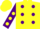 Silk - Yellow, Purple spots, Purple sleeves, Yellow spots, Yellow cap