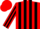 Silk - Red, black stripes on red sleeves, black stripes on red cap