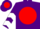 Silk - Purple, red ball, black 'rk', white chevrons on sleeves