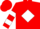 Silk - Red, red 'h' in white diamond, white bars on sleeves, red cap