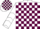 Silk - White and maroon check, maroon and white chevrons on sleeves