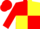 Silk - Red body, yellow quartered, red arms, yellow chevron, red cap