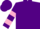 Silk - Purple, sunflower emblem, two pink hoops on sleeves