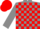 Silk - Grey and red blocks, red cap