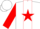 Silk - White, 'd/r' on red star, red star stripe and cuffs on sleeves