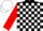 Silk - Black and white check, red sleeves, black and white checks cap