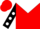 Silk - Red, white yoke and 'djg', black sleeves, white dots