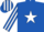 Silk - Royal blue, white star, striped sleeves and cap