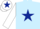 Silk - Light blue, dark blue star, white sleeves, white cap, dark blue star