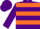 Silk - Purple, two orange hoops, two orange hoops on purple sleeves, purple cap