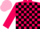 Silk - Hot pink & black blocks, pink cap