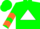 Silk - Green, white triangle, orange chevrons on sleeves, green cap