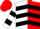Silk - White and red halves, black chevrons, black hoops on sleeves, red cap