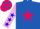 Silk - Royal blue, hot pink star, pink sleeves, blue stars
