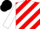 Silk - Red and White diagonal stripes, White sleeves, Black cap