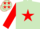 Silk - Light green, red star & sleeves, red stars on cap