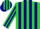 Silk - Lime green with navy blue stripes