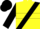 Silk - Fluorescent yellow, black sash, black hoop on sleeves, yellow and black cap