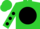 Silk - Lime, white smiley face on black ball, black dots on sleeves, lime cap