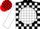 Silk - Black, black & red emblem on white ball, white blocks on sleeves