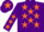 Silk - Purple body, orange stars, purple arms, orange stars, purple cap, orange star