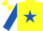 Silk - YELLOW, royal blue star & sleeves, yellow & white quartered cap