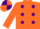 Silk - Orange, purple spots, purple armlet, purple & orange quartered cap