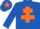 Silk - Royal blue, orange cross of lorraine, orange armlet, orange star on cap
