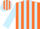 Silk - Orange, lt blue stripes, orange and lt blue block sleeves