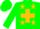 Silk - Green, gold cross and stars, green cap
