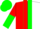 Silk - Red and white halved, green panel, white sleeves, red and green halved cap