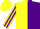 Silk - Yellow And Purple Halved, Yellow And Purple striped Sleeves, Yellow Cap