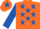 Silk - Orange, royal blue stars, sleeves and star on cap