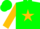 Silk - Green, gold star in horseshoe, green bars on gold sleeves, green cap