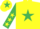 Silk - YELLOW, emerald green star,em.green slvs,yellow stars,yellow cap,em.green star