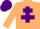 Silk - BEIGE, purple cross of lorraine & cap