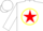 Silk - White, yellow circle, red star, white cap