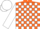 Silk - Orange, white blocks on sleeves, white cap