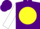 Silk - Purple, neon yellow disc, black bars on white sleeves, purple cap