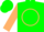 Silk - Hunter green, tan 'cpg' in circle, tan bands on sleeves