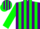 Silk - Purple, kelly green braces, green stripes on slvs