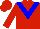 Silk - Red, Blue 'V', Red cap