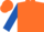 Silk - Orange, orange 'maple leaf' on blue shamrock, royal blue sleeves, orange cap