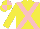 Silk - Yellow, pink cross belts, quartered cap