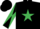 Silk - Black, emerald green star, diabolo on sleeves, black cap